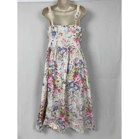 Vintage Starina Dress Womens Medium Floral Button Front Sundress Pockets 90s - Picture 7 of 14